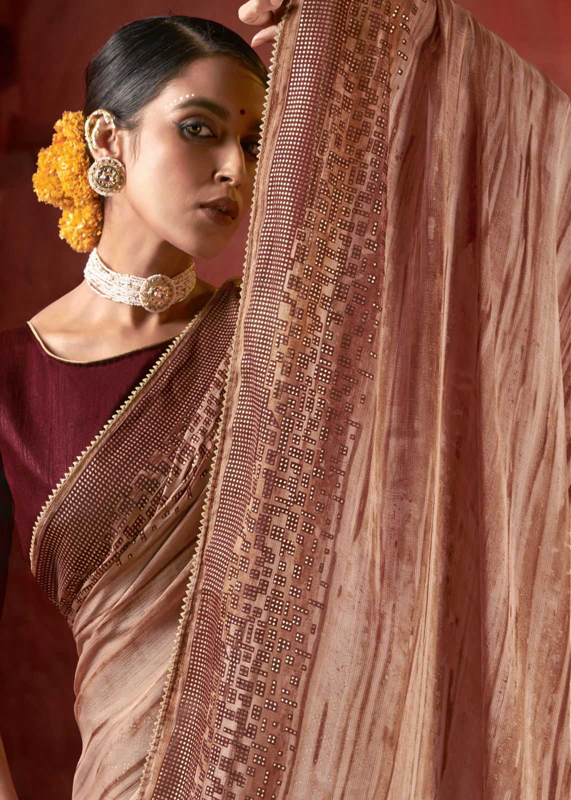Naziya By Vallabhi Printed Chiffon Sarees Wholesale Shop In Surat